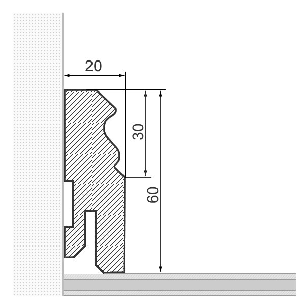 Massivholz Sockelleiste | weiß | Berlin Profil | RAL 9010 Massivholz Sockelleiste | weiß | Berlin Profil | RAL 9010